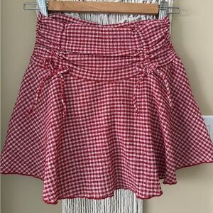 Zara Girls Red and White Checkered Muslim Skort.